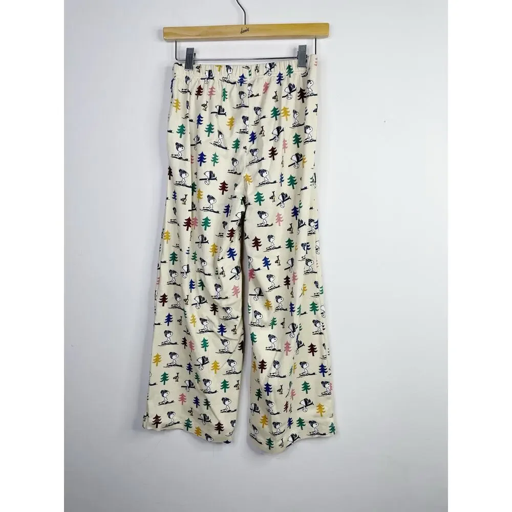 Hanna Andersson x Peanuts Snoopy Wide Leg Organic Cotton Pajama Pants Womens XS